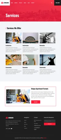 congoro mini website template desktop screenshot