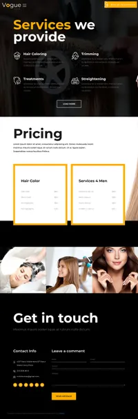vogue mini website template desktop screenshot