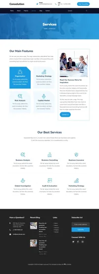 consulotion mini website template desktop screenshot