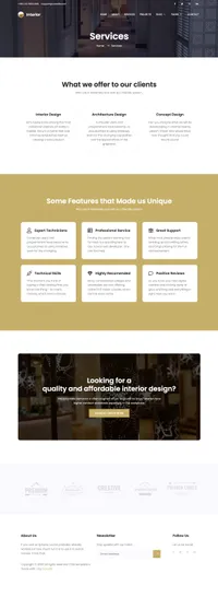 interior mini website template desktop screenshot