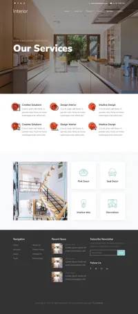 interior-design mini website template desktop screenshot