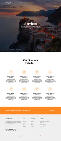 passport mini website template desktop screenshot