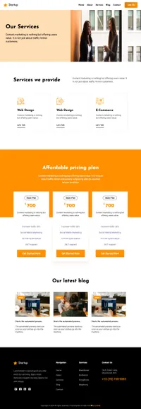 thestartup mini website template desktop screenshot