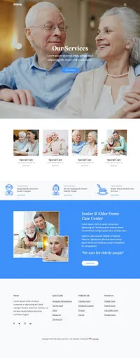 elderly mini website template desktop screenshot