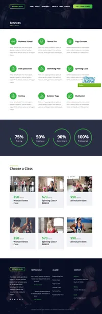 fitnessgym mini website template desktop screenshot
