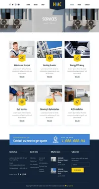 hvacompany mini website template desktop screenshot