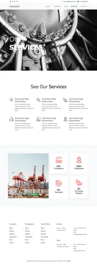 industrie mini website template desktop screenshot