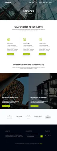maxitechture mini website template desktop screenshot