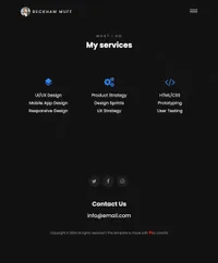 beckham mini website template desktop screenshot