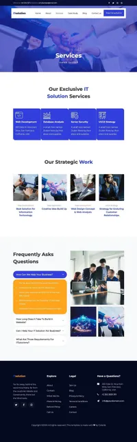 it-solution mini website template desktop screenshot