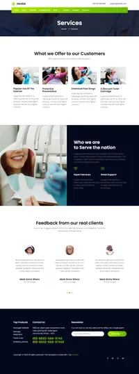 dentist mini website template desktop screenshot