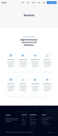 loan mini website template desktop screenshot