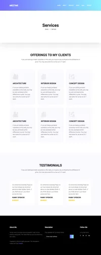 meetme mini website template desktop screenshot