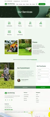 gardening mini website template desktop screenshot