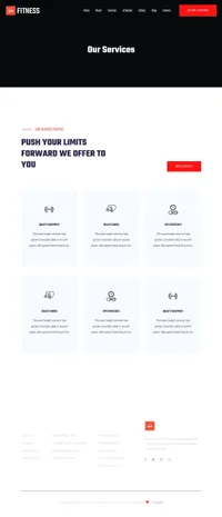 fitnessclub mini website template desktop screenshot