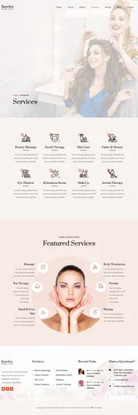 kayelux mini website template desktop screenshot