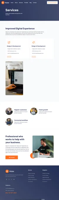 victor mini website template desktop screenshot