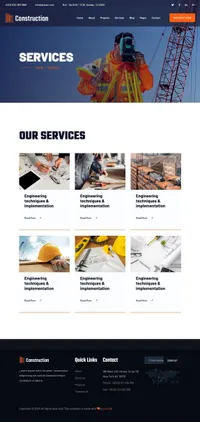 constructioncompany mini website template desktop screenshot