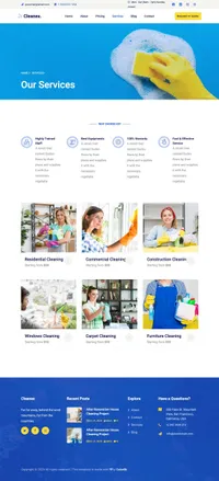 cleanex mini website template desktop screenshot