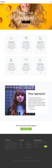 hairsal mini website template desktop screenshot