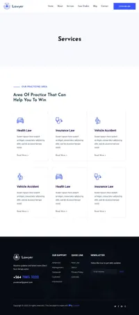 thelawyer mini website template desktop screenshot