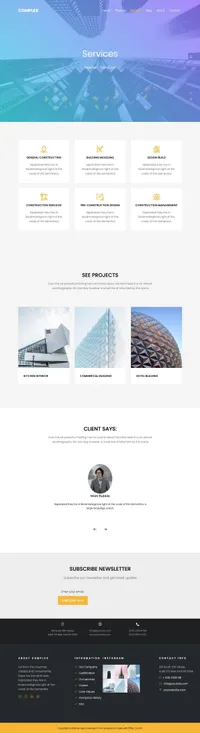complex mini website template desktop screenshot