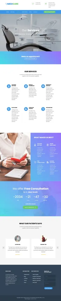 medicare mini website template desktop screenshot