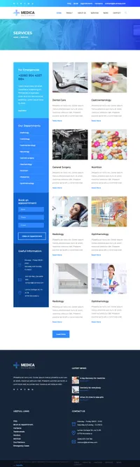 medica mini website template desktop screenshot