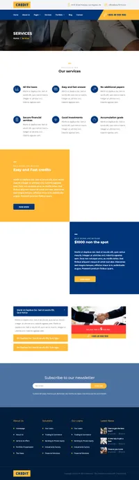 credit mini website template desktop screenshot