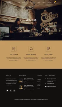 coffee mini website template desktop screenshot