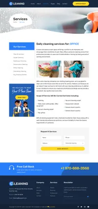 cleaning mini website template desktop screenshot