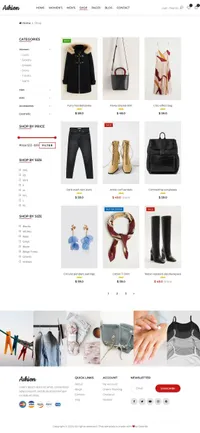 ashion mini website template desktop screenshot