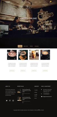 coffee-blend mini website template desktop screenshot