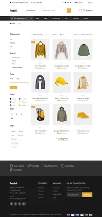 fashi mini website template desktop screenshot