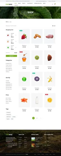 farmie mini website template desktop screenshot