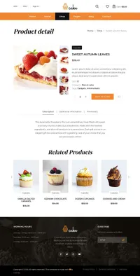 cake mini website template desktop screenshot