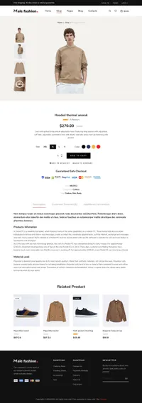 malefashion mini website template desktop screenshot
