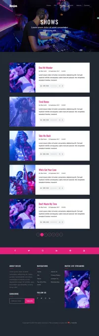 deejee mini website template desktop screenshot