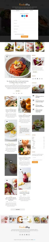foodeiblog mini website template desktop screenshot