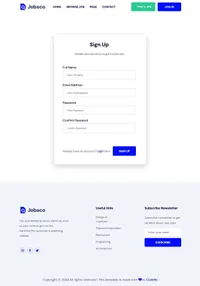 jobsco mini website template desktop screenshot