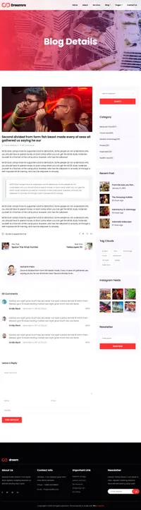 dreamrs mini website template desktop screenshot