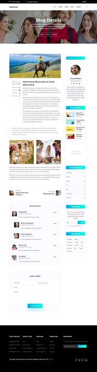 edusmart mini website template desktop screenshot