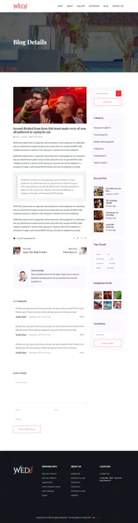 wed mini website template desktop screenshot