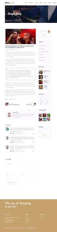 menztailor mini website template desktop screenshot