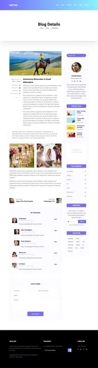 meetme mini website template desktop screenshot