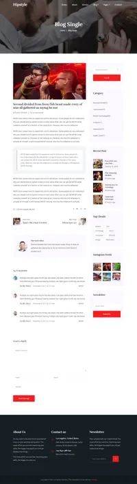 hipstyle mini website template desktop screenshot