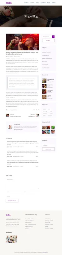 invits mini website template desktop screenshot