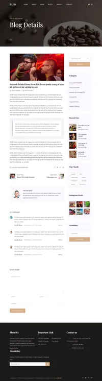buri mini website template desktop screenshot