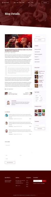 nonprofit mini website template desktop screenshot