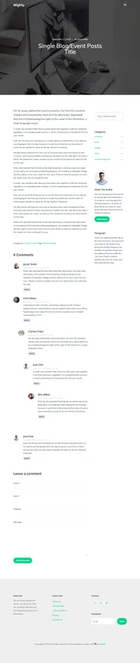 mighty mini website template desktop screenshot